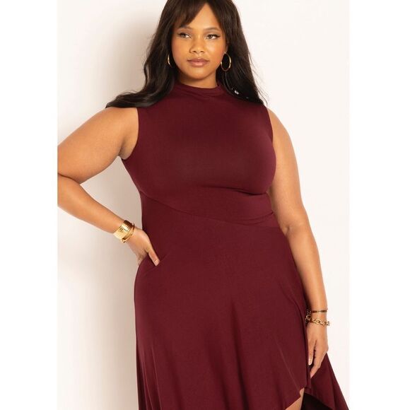 Eloquii Asymmetric Hem Jersey Dress - Picture 2 of 6